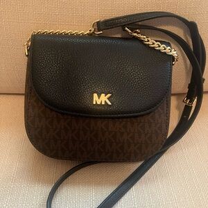Michael Kors Black and Brown Crossbody Bag